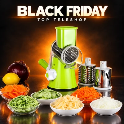 Top Slicer – Razatoare manuala cu 3 lame rotative din inox, pentru legume si fructe