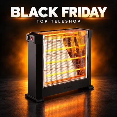 Oferta – Incalzitor cu 4 rezistente Negru, putere 2200W, sistem de siguranta in cazul rasturnarii
