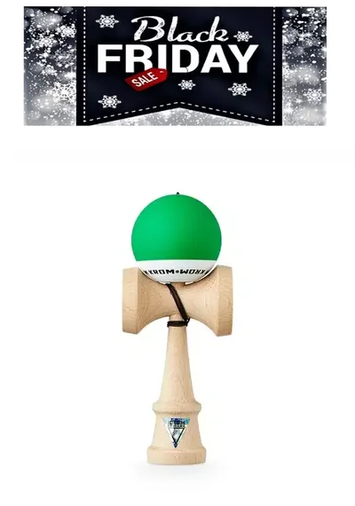 Kendama Krom POP – rubber – Verde Inchis