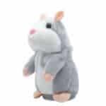 Jucarie de plus interactiva, hamster gri , repeta tot ce aude, 15cm, Baterii incluse, Oferte Shop