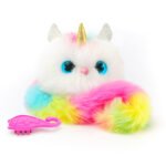 Jucarie de plus interactiva, pisica multicolora , repeta tot ce aude, 15cm, 50 de reactii, iluminare LED, Oferte Shop