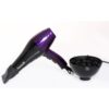 Uscator par profesional, Feon 26, Negru/Mov, 2000 W, 2 trepte temperatura, difuzor inclus, Oferte Shop