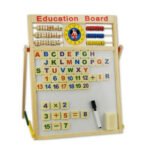 Tabla magnetica educativa multifunctionala, 60x50cm, cu doua fete si rama de lemn, accesorii incluse, Oferte Shop