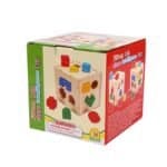 Set Puzzle Educational, din Lemn, cu forme geometrice multicolor, 14x14 cm, cubul buclucas, New Generation by Oferte Shop