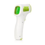 Termometru digital pentru copii non contact JZK-601, Tehnologie infrarosu pentru frunte, obiecte si ambient, Memorie, Timp de raspuns rapid 1s, Alb/Verde
