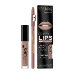 Set ruj lichid mat si creion contur Eveline Oh! My Lips 01 nude, Oferte Shop