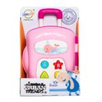 Jucarie interactiva bebe , mini troller, sunete muzicale, roz, +6 luni, 10cm, Oferte Shop