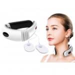 Oferta - Aparat masaj cervical electromagnetic, EMS infrarosu terapeutic, doua pad-uri multifunctionale incluse