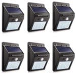 Set format din 6 lampi solare de perete cu senzor de miscare si lumina cu 30 leduri la un pret redus